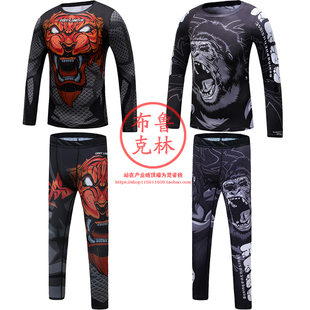 儿童健身服MMA综合格斗搏击防磨衣巴西柔术跑步运动速干长袖长裤