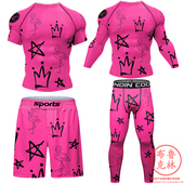 速干运动跑步套装 紧身衣短袖 长裤 健身服男巴西柔术防磨衣短裤 长袖