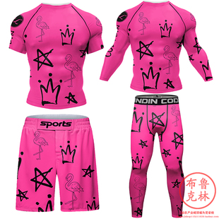 紧身衣短袖长袖健身服男巴西柔术防磨衣短裤长裤速干运动跑步套装