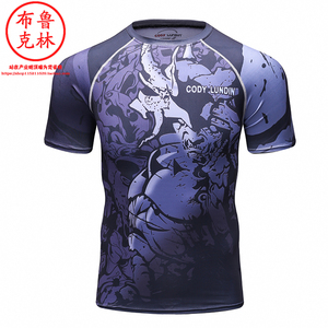 MMA综合格斗UFC拳击搏击 男士夏季速干圆领短袖T恤 经典3D印花