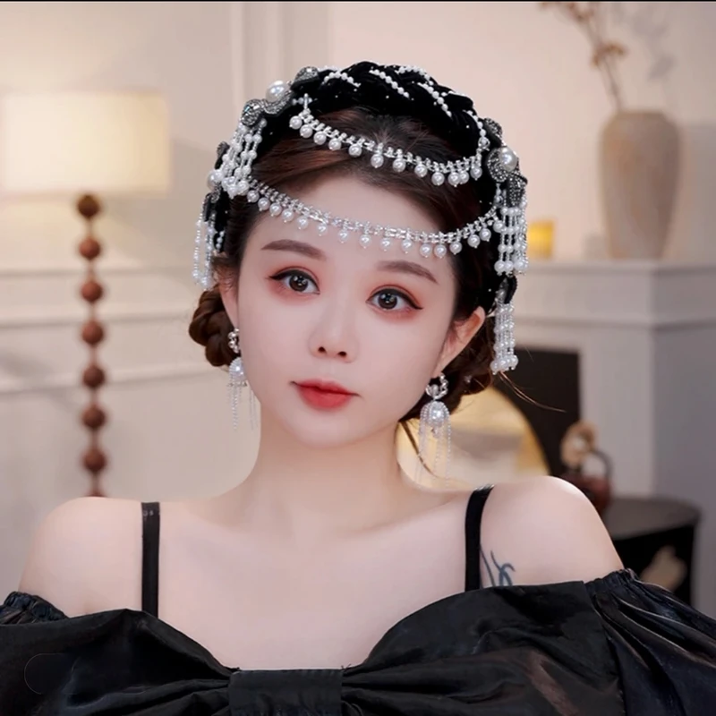 一帘幽梦宽边发箍手工编织民族风发饰花朵可拆卸流苏珠珠法式头饰,饰品/流行首饰/时尚饰品新,发饰,淘宝优惠券,粉丝福利购,淘宝优惠卷