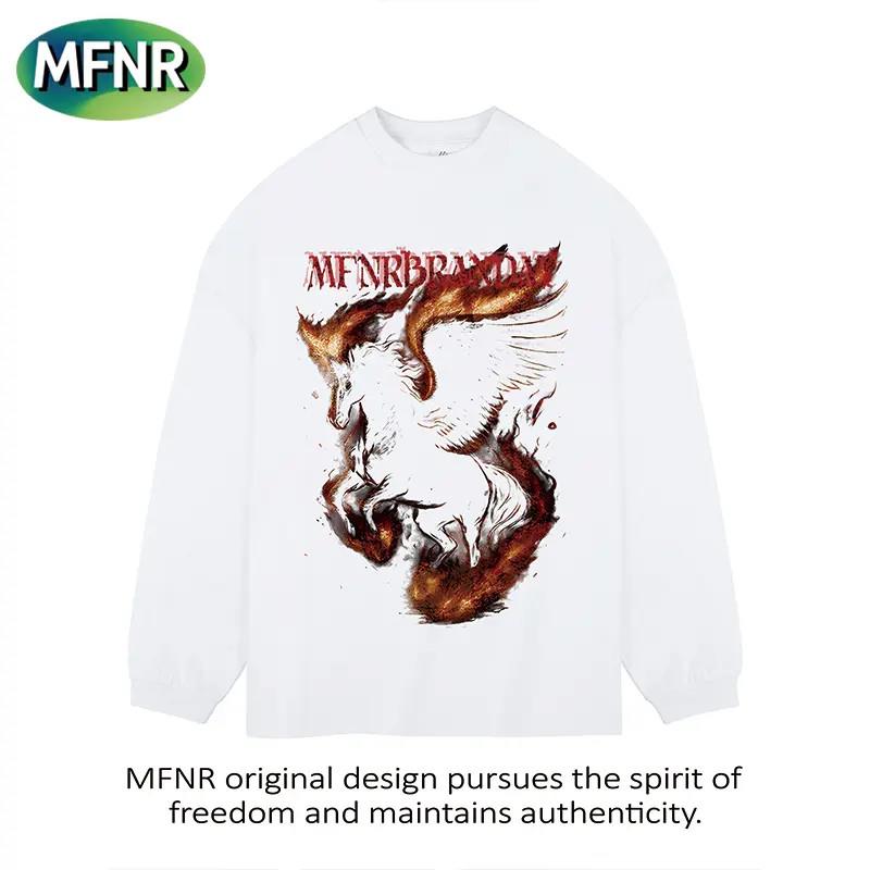 美式复古街头百搭情侣重磅纯棉长袖T恤男女秋季新款圆领打底上衣