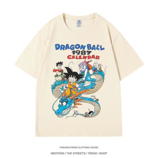 vintage复古七龙珠Dragon Ball印花重磅纯棉t恤男女宽松短袖上衣