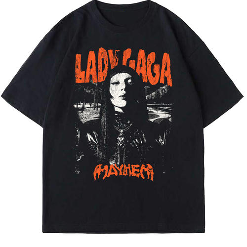 Lady Gaga Mayhem美式复古短袖T恤男女宽松高街潮牌