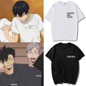 潮 T恤队服男女夏季 排球少年乌野高校短袖 日向翔阳影山飞雄cos同款