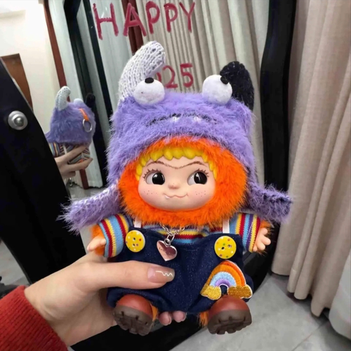 WAKUKU学怪兽娃衣20cm娃衣套装搪胶毛绒虞书欣同款玩偶衣服背带裤