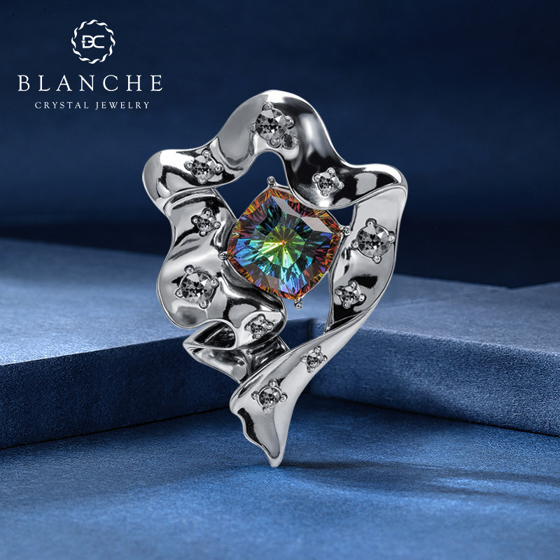 星陨飘带烟花水晶胸针男士高档女