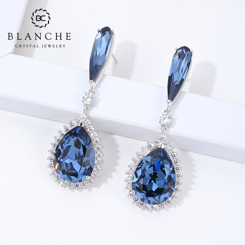 blanche布兰琪水晶女奢华耳环