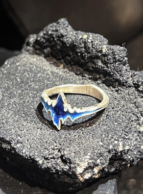 【焰火系列】原创999足银戒指 高温珐琅 小众高级感食指闭口戒指