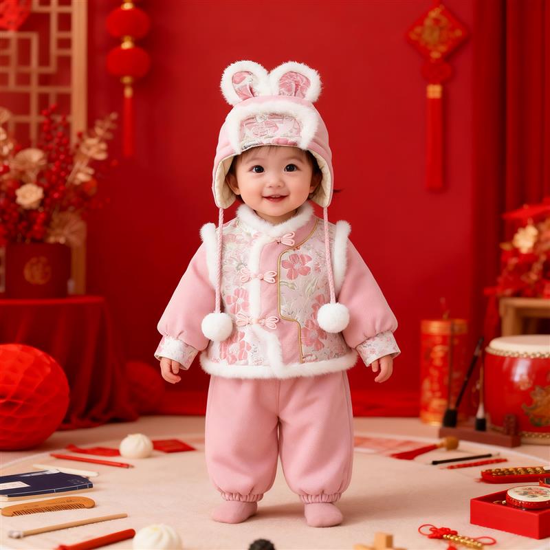 英国女宝宝周岁礼服过年拜年服
