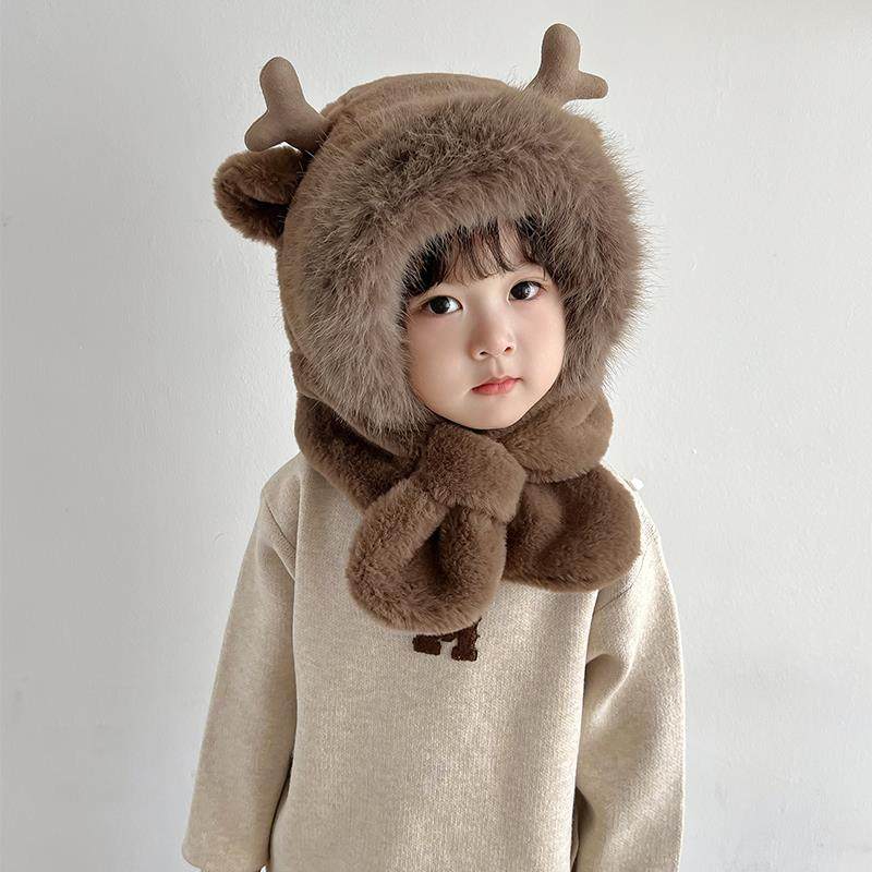 英国儿童帽子冬季围巾一体