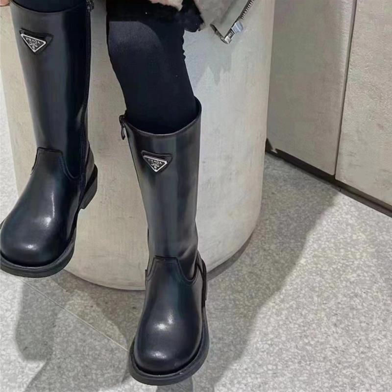 英国女童靴子新款冬季真皮长筒靴