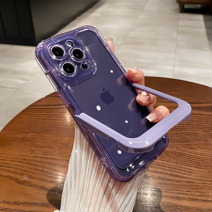 适用苹果16promax手机壳透明iphone14防摔硅胶12plus简约男女17max支架创意15保护套13镜头全包12高级感软套