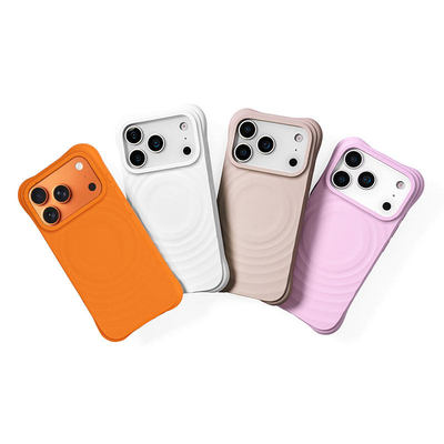 华强北纯色波漾手机壳360旋转适用于苹果17ProMax液态硅胶iphone16防摔15p保护套MagSafe磁吸带FY支架外套女