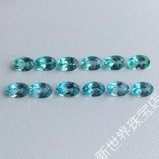 天然磷灰石裸石戒面原石刻面椭圆水滴帕拉伊巴蓝色磷灰石