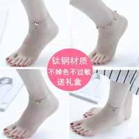 Thời trang vàng hồng 18K bằng vàng titan vòng chân nữ không phai không gây dị ứng chuông đơn giản cho sinh viên trang sức bạn gái - Vòng chân lắc chân vàng PNJ