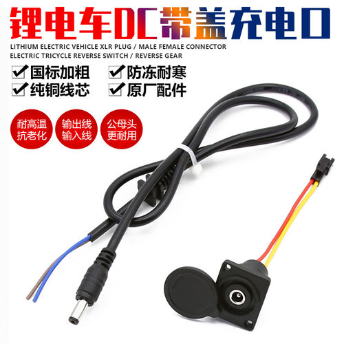 锂电自行车dc2.1圆头带盖