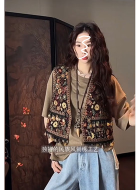 三吉黑花【山月】新中式国风夏季铃动马甲女款时髦洋气2025新款潮