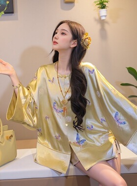 MOSS 【浮生晓蝶】夏季国风蝴蝶刺绣优雅禅意新中式外套女