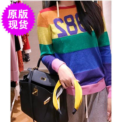 洋气女秋季新款针织衫金线毛衣
