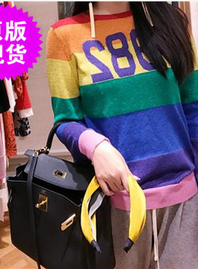 洋气女秋季新款针织衫金线毛衣