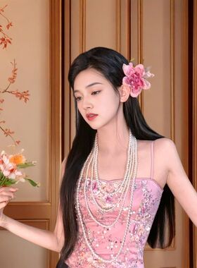 MOSS3.20【浮生梦】新中式国风珠片绣后背打揽修身吊带背心女