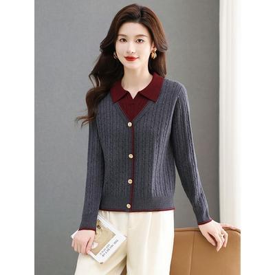 两件上衣女士时尚洋气翻领打底