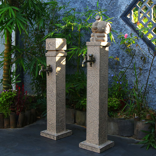 户外庭院立柱水龙头民宿花园水栓院子别墅艺术浇花洗手双用水栓柱