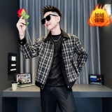 黑色314B-2-JK112-P128控168 秋冬季男格子潮流呢子夹克呢料外套,男装夹克,星座314B-2,四季星座 黑色314B-2-JK112-P128控168 秋冬季男格子潮流呢子夹克呢料外套,男装夹克,星座314B-2,四季星座