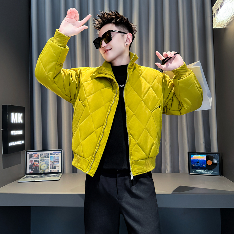 荧光黄首314B-2-M46-P148控198冬新款加厚棉衣男休闲流行外套棉衣，男装棉衣，星座314B-2