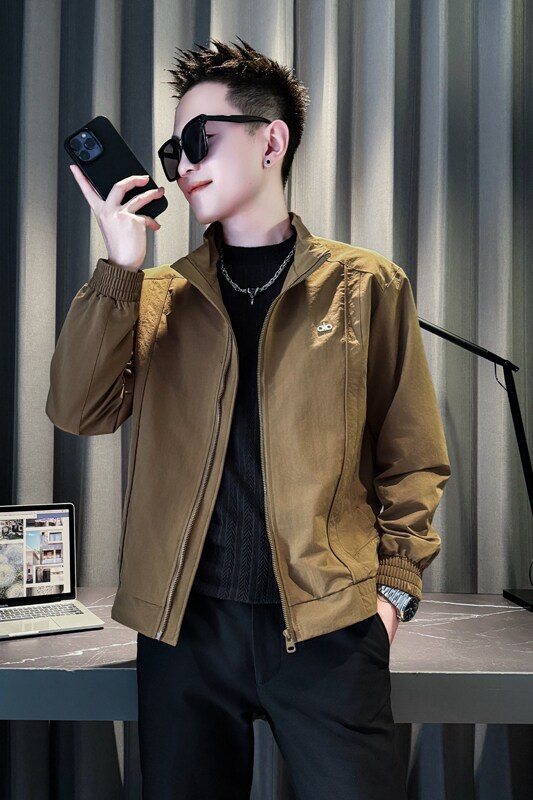 紫色314B-2-JK107-88控128秋季新款立领外套男简约潮流夹克图片