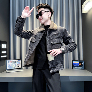 黑首314B-2-F12-P148控198冬款加厚牛仔棉衣男休闲棉服外套图片