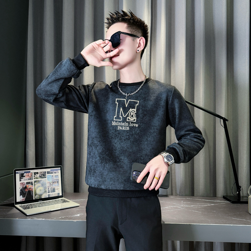 白首314B-2-WY198-P58控78秋新款卫衣男时尚潮流百搭上衣男，男装卫衣，星座314B-2