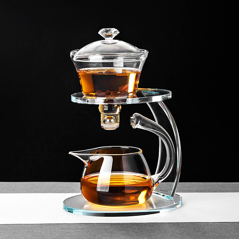 绿昌明全玻璃网红泡茶器家用懒人自动冲茶器创意磁吸出水功夫茶具|msdalam kategori pinggan mangkuk, set teh, Kung Fu teh - dari Buy2taobao.com untuk memberikan perkhidmatan ejen Taobao profesional membeli