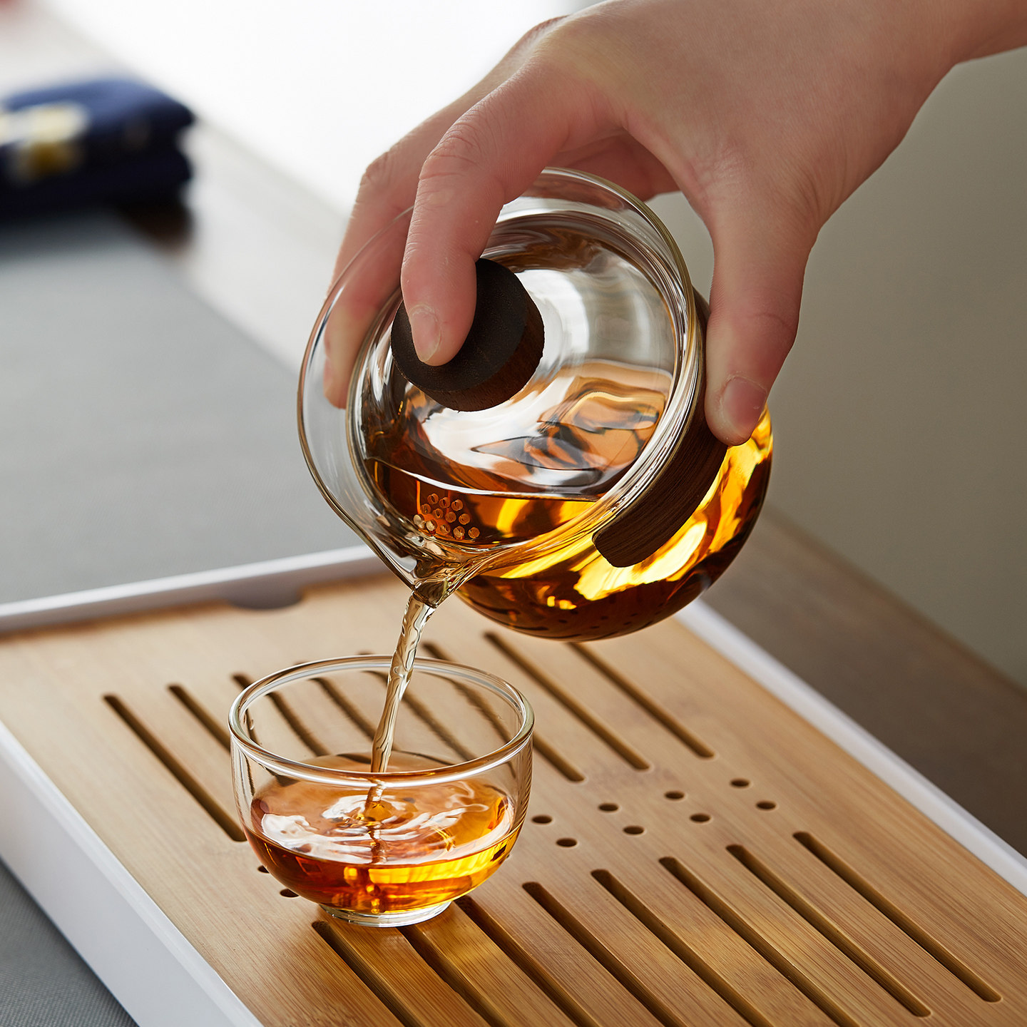 玻璃盖碗三才大号茶碗防不烫手高档2026新款手抓碗敬茶碗功夫茶具