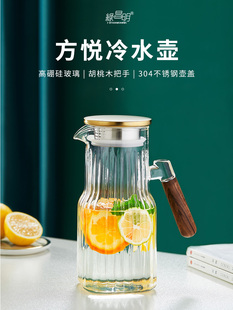 夏季冷水壶高硼硅玻璃水壶耐高温家用大容量储水壶果汁扎壶凉水壶
