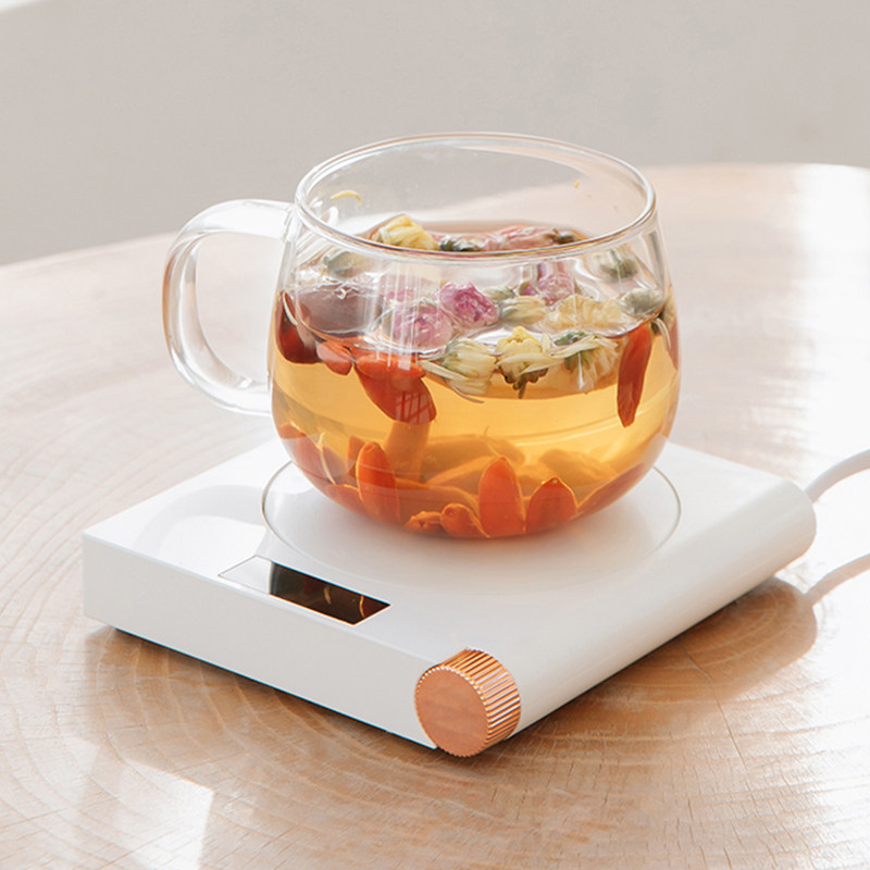 保温底座恒温宝玻璃水杯办公智能加热茶杯垫75℃家用热牛奶暖杯垫
