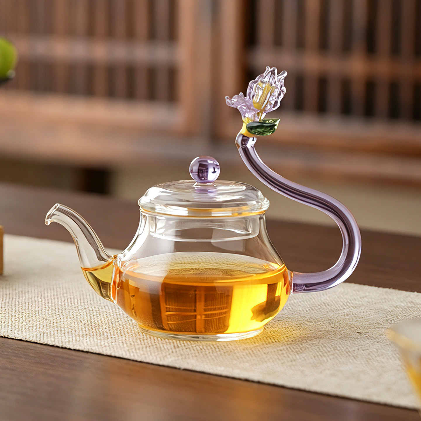 绿昌明玻璃耐高温加厚单壶高档茶水分离家用一人小泡茶壶功夫茶具
