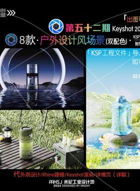 第五十二期keyshot户外设计风场景源文件ks草丛河流沙漠场景KSP