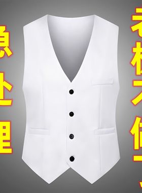 西装马甲男士背心商务休闲职业胖子大码加肥加大西服马夹伴郎婚礼