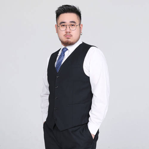 胖人男士商务休闲加大西装马甲