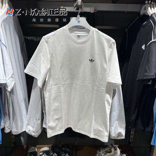 阿迪达斯三叶草男子圆领纯棉T恤