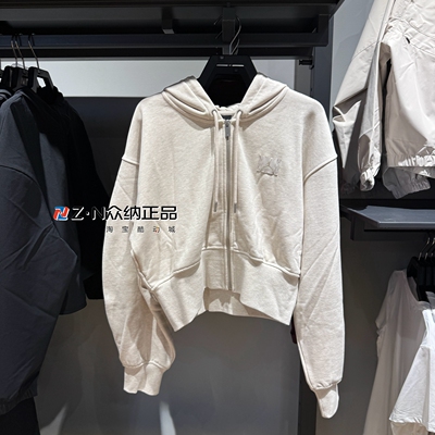 耐克JORDAN女子连帽针织短款外套