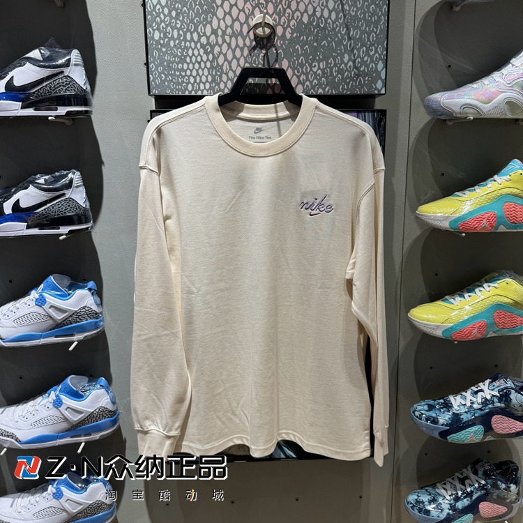 耐克男针织透气运动休闲长袖T恤