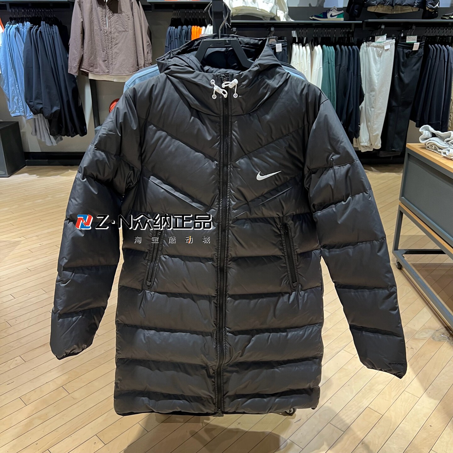 耐克男子连帽保暖防风宽松羽绒服