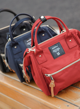 anello斜挎包女百搭ins潮单双肩包日本乐天alleno简约手提包帆布