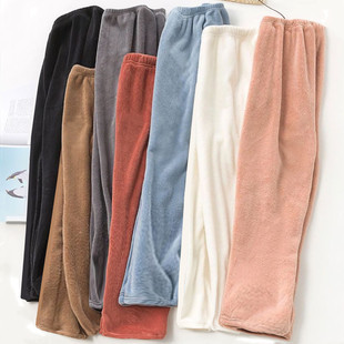 厚休闲睡裤女秋冬男加绒爆款遛弯裤子暖暖裤珊瑚绒宽松保暖家居裤