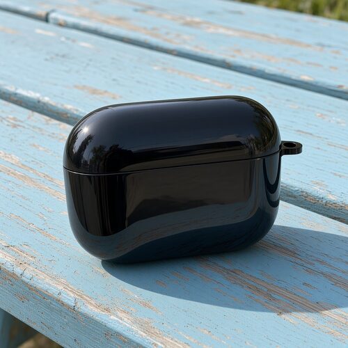 亮面保护套黑色透明耳机壳适用airpods1/2/3/4/pro/pro2/pro3苹果AirPods保护套纯色耳机盒保护壳防刮保护套