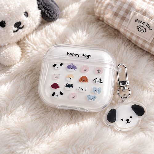 可爱小狗耳机壳苹果AirPods保护套可爱适用airpods1/2/3/4/pro/pro2/pro3轻薄软壳耐磨防尘潮流百搭保护壳
