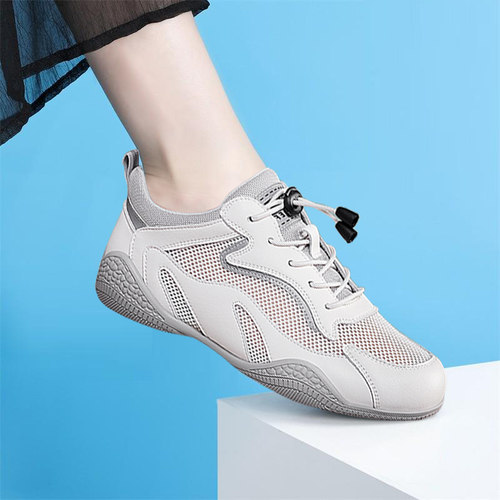 【官网】女子网面皮面真皮休闲鞋